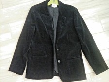 JbJ Vintage Black 100 Cotton Velvet 2 Button Lined Blazer Jacket Size S