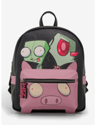 invader zim gir mini backpack Concept One Backpack, Green, 13 Inch | Pizza Plush Small Travel Bag Purse for Men and Women or lounging at home Invader Zim GIR & Zim