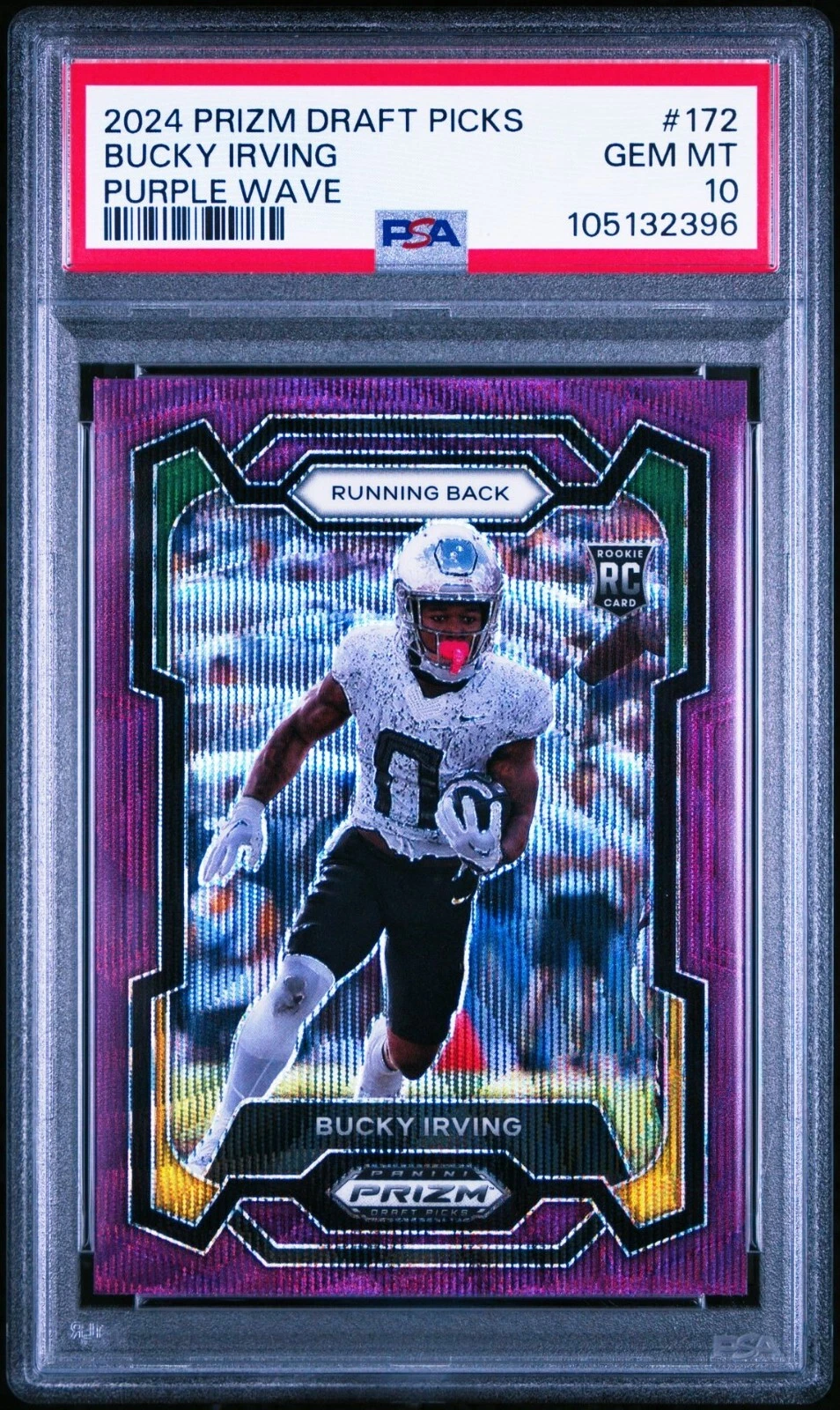 Bucky Irving Panini Prizm Draft Picks #172 Purple Wave