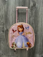 Disney Sofia The First Princess Suitcase Travel Bag Wheels Glitter Sparkle Pink