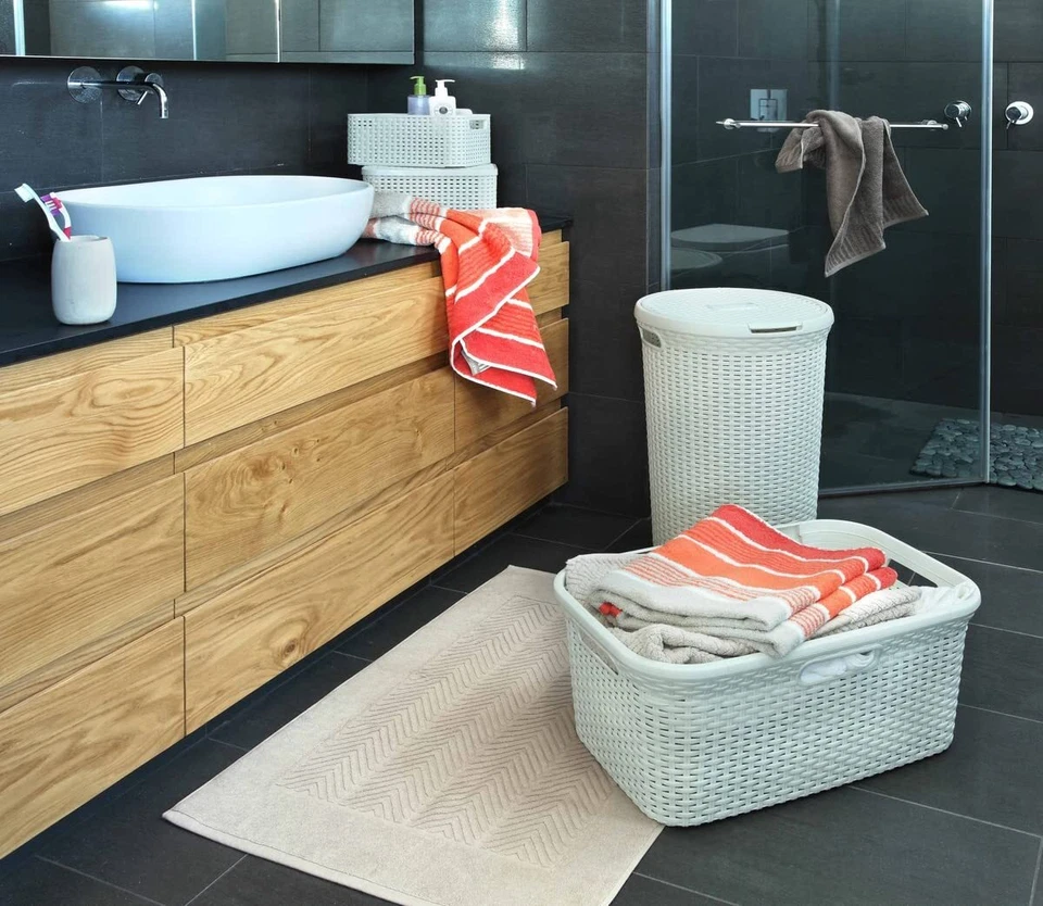 Panier à linge 45L Style -Bac à Linge propre et sale - Aspect Rotin Texturé -... - Bild 3 von 4