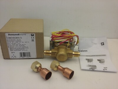 HONEYWELL V8043G1034 MOTORIZED VALVE, 3/8'' NPT, FLARE 3/8'' 24V, 18'' LEADS NIB