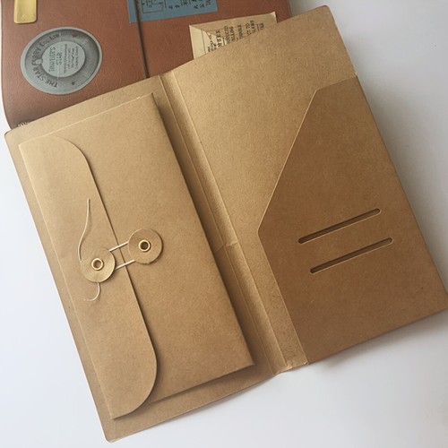 1/5pcs Kraft Paper Envelope Tickets Cards Storage Bag Traveler Notebook Refills - Picture 9 of 13