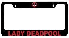 Black METAL Lady Deadpool (DESIGN 1) License Plate Frame Auto Accessory Deadpool