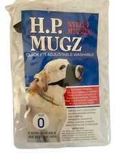 H P MUGZ Muzzle Size 0 for Small Dogs 4-4.5" Nose Curbs Barking, Chew  Biting