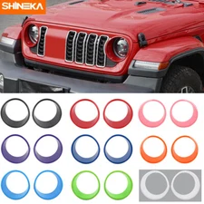 1Pair Front Headlight Lamp Cover Trims Bezels for Jeep Wrangler JL JT 2024+