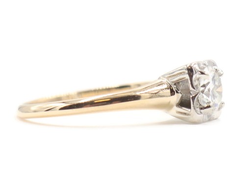 0.49 ctw Round Brilliant Diamond VS2 / H Estate Orange Blossom Engagement Ring - Picture 13 of 22