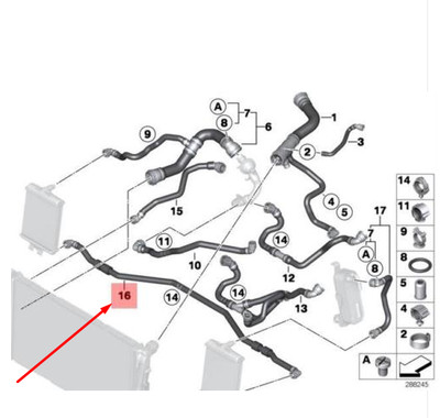 NEW BMW 3 F30 RADIATOR COOLANT HOSE 17127625383 7625383 OEM | eBay 
