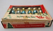 Lot Vintage Glass Feather Tree Assorted 16mm BALL Mini Christmas Ornament Japan