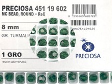 Preciosa Genuine Czech Round MC Faceted Crystals, 8mm Green Turmaline Beads, 144