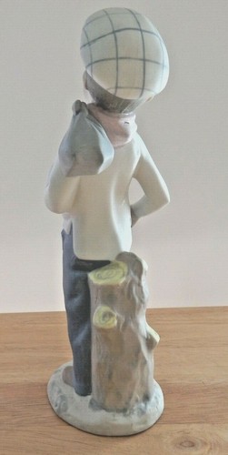 Vintage Spanish Rex Valencia Porcelain Standing Boy Figure Carrying Knapsack - Picture 2 of 7