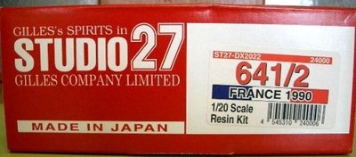 自動車 STUDIO27 1/20 641/2 FRANCE GP 1990 Studio27 1/20 Ferrari 641/2 France GP 1990 Full detail metal model