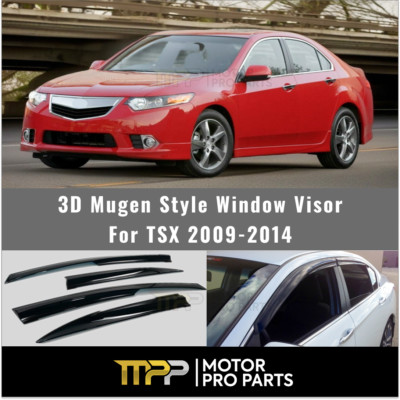 For Acura TSX 2009-2014 Window Visor Rain Guard Shade Deflectors 3D Mugen Style