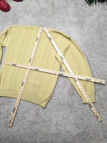 Vintage Deadstock IZOD USA MADE Sweater Mens Medium Cable Knit Tan Creme NWT NOS - Picture 6 of 7