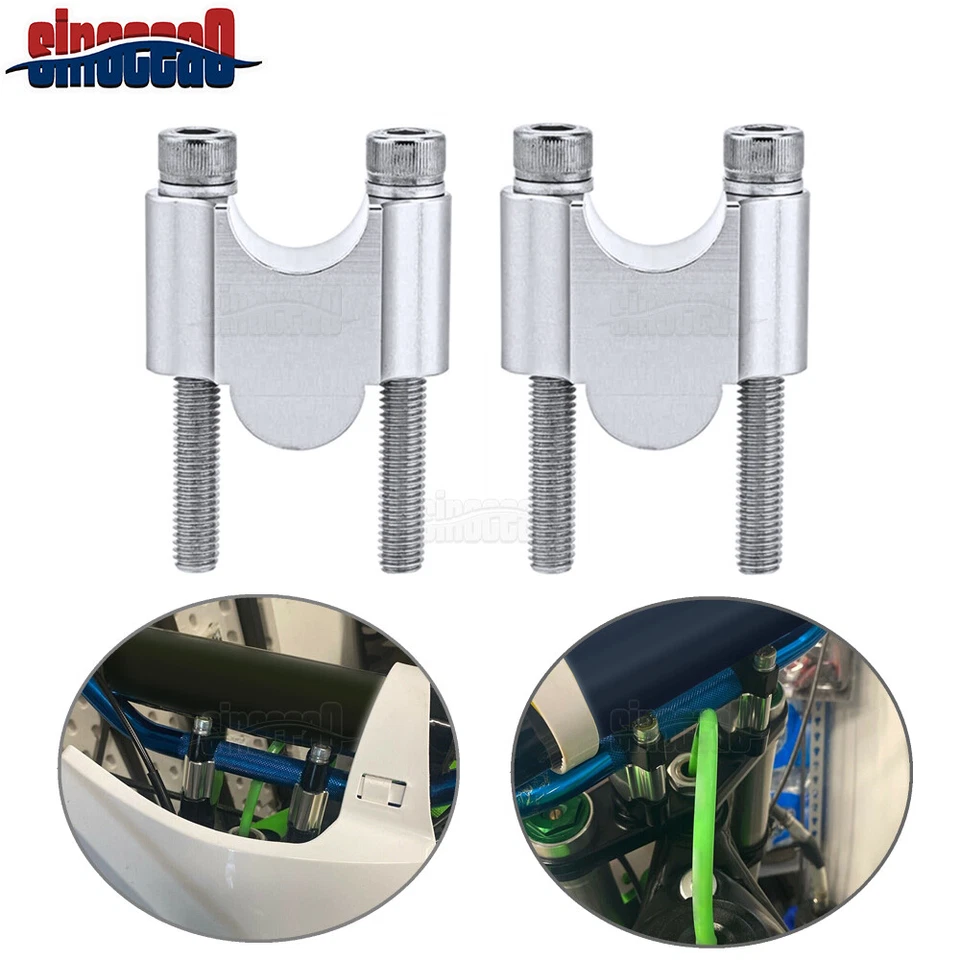 Kit de abrazadera de montaje de elevadores de manillar CNC Billet de 7/8"" para Kawasaki KLR650 Ninja 650R Foto 3 de 4