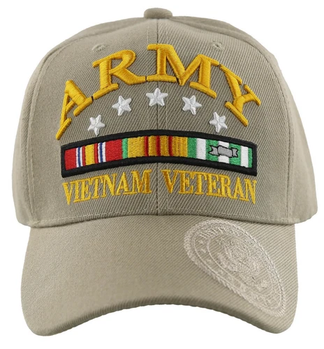 NEW! US ARMY STRONG SHADOW VIETNAM VETERAN CAP HAT TAN