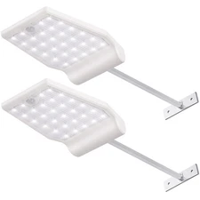 Solar Gutter Lights Motion Sensor 29 LED Waterproof Outdoor 2 Pack