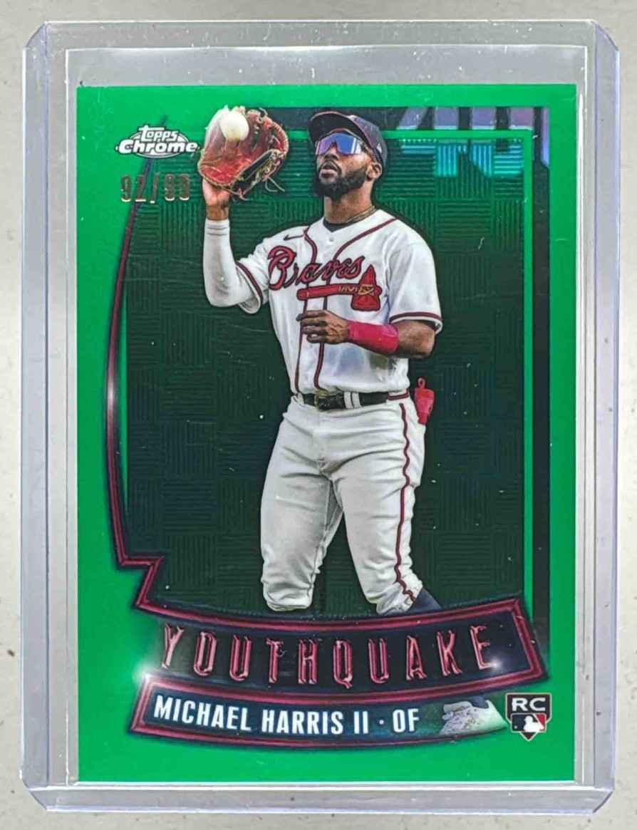Michael Harris II 2023 Topps Chrome #YQ-22 Green Refractor Youthquake RC /99