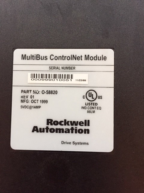 Rockwell Automation O-58820 Automate MBCN Reliance Electric MultiBus ControlNet