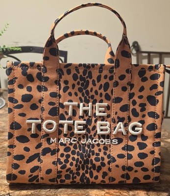 Marc Jacobs Leopard Small Traveller Tote Bag M0017105 Canvas Crossbody Strap