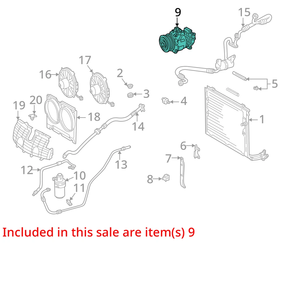 Mercedes-Benz C220 1994-1995 aire acondicionado aire acondicionado compresor de aire acondicionado fabricante original U0Z3Y Foto 3 de 4