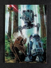 2025 Topps Chrome Star Wars Galaxy WICKET AND R2-D2 Mini-Diamond Refractor #49