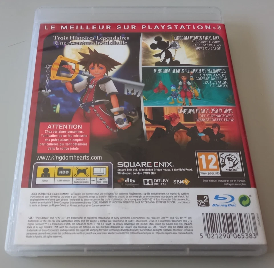 Kingdom Hearts HD 1.5 Remix Essentials - Jeu PS3 Complet Comme NEUF, photo 2 sur 3
