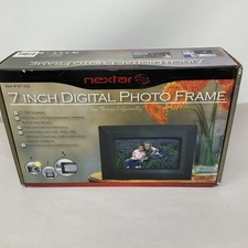 NEXTAR 7-Inch Digital Photo Frame Slide Show Function Black Silver Frame NEW