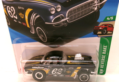 2025 HOT WHEELS HW REVERSE RAKE 4/5 BLACK 62 CORVETTE GASSER SUPER