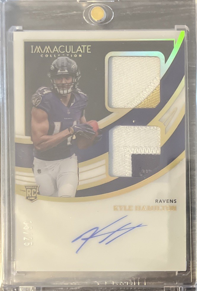 Kyle Hamilton Panini Immaculate Collection Immaculate Signature Patches Rookie #ISPKHA Gold