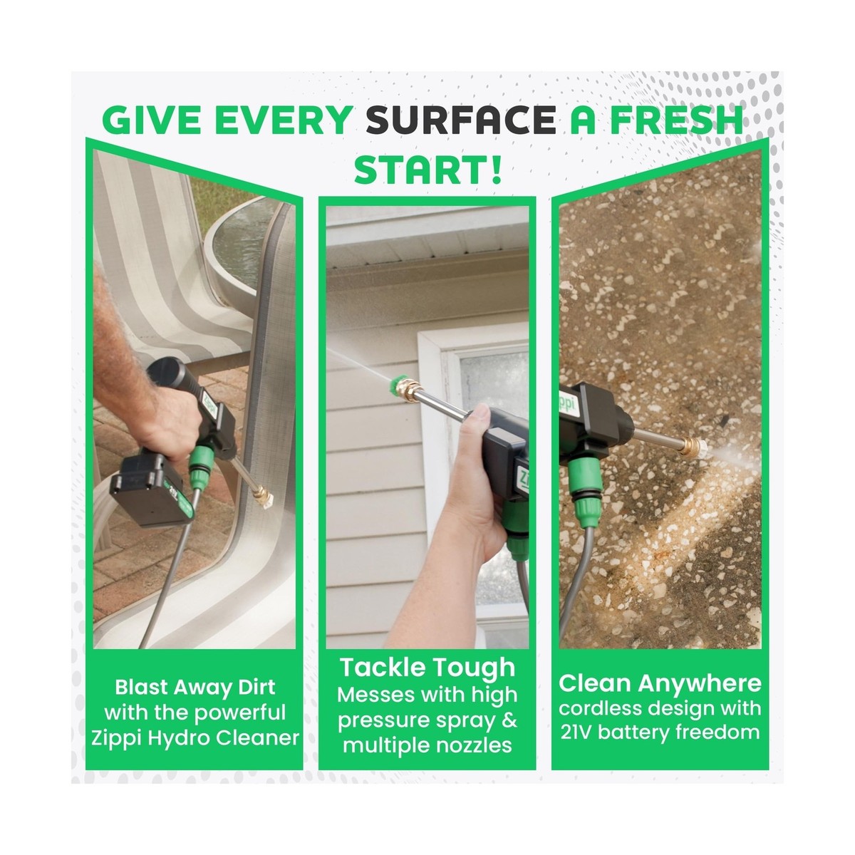 Zippi Hydro Cleaner Deluxe 2025 – Cordless High-Pressure Scrubber