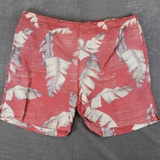 Tommy Bahama Relax Mens Large Red Palm Leaf Print Swim Trunks Board Shorts