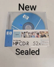 HP Invent CD-R 52x 700MB 80 Min Dual Slim Case - 10 Pk - NEW Sealed