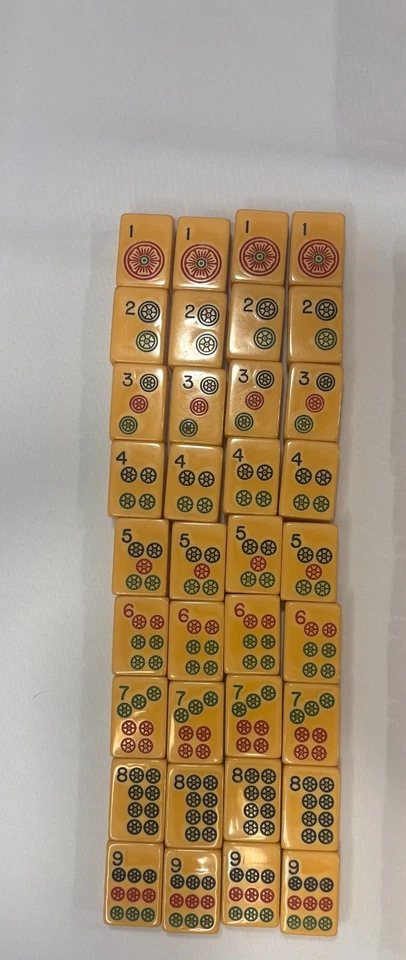Vtg Royal Depth Control Mahjong Set 164 Bakelite Tiles Racks Dice Counter Chips - Image 3 of 4