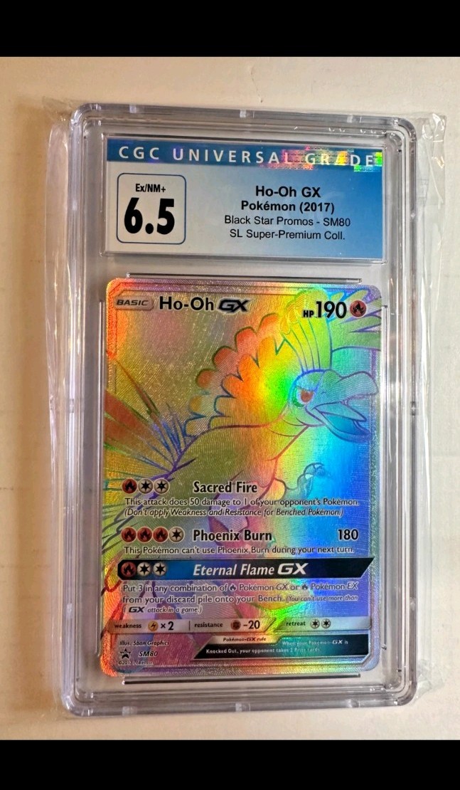 Pokémon 2017 Sun and Moon Ho-Oh GX Black Star Promo TCG EX/NM 