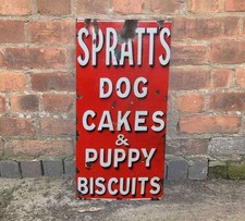 Vintage Spratt Dog Cakes Metal Advertising Sign
