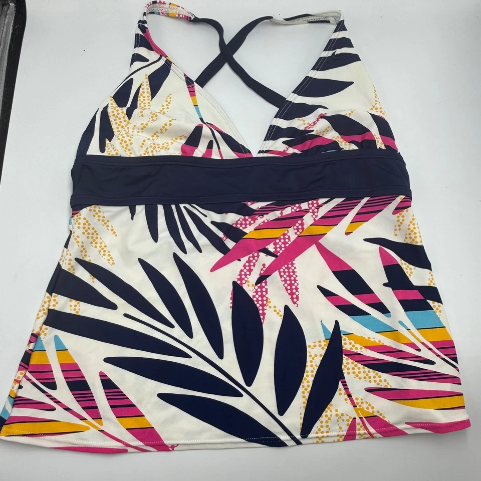 Nike Natación Tankini Falda Traje de Baño Estampado Tropical Entrecruzado Espalda Talla 10 Niñas Foto 2 de 4