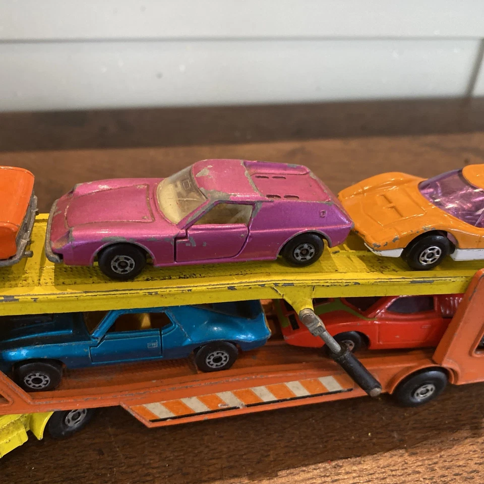 Matchbox Super Kings K11 DAF Car Transporter 1971 With 5 Cars Vintage #B73 - Image 4 of 4