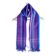 Kikoi Vibrant Gift 100 Cotton Ethnic Purple Tassels Scarf Beach Wrap Kenya Made