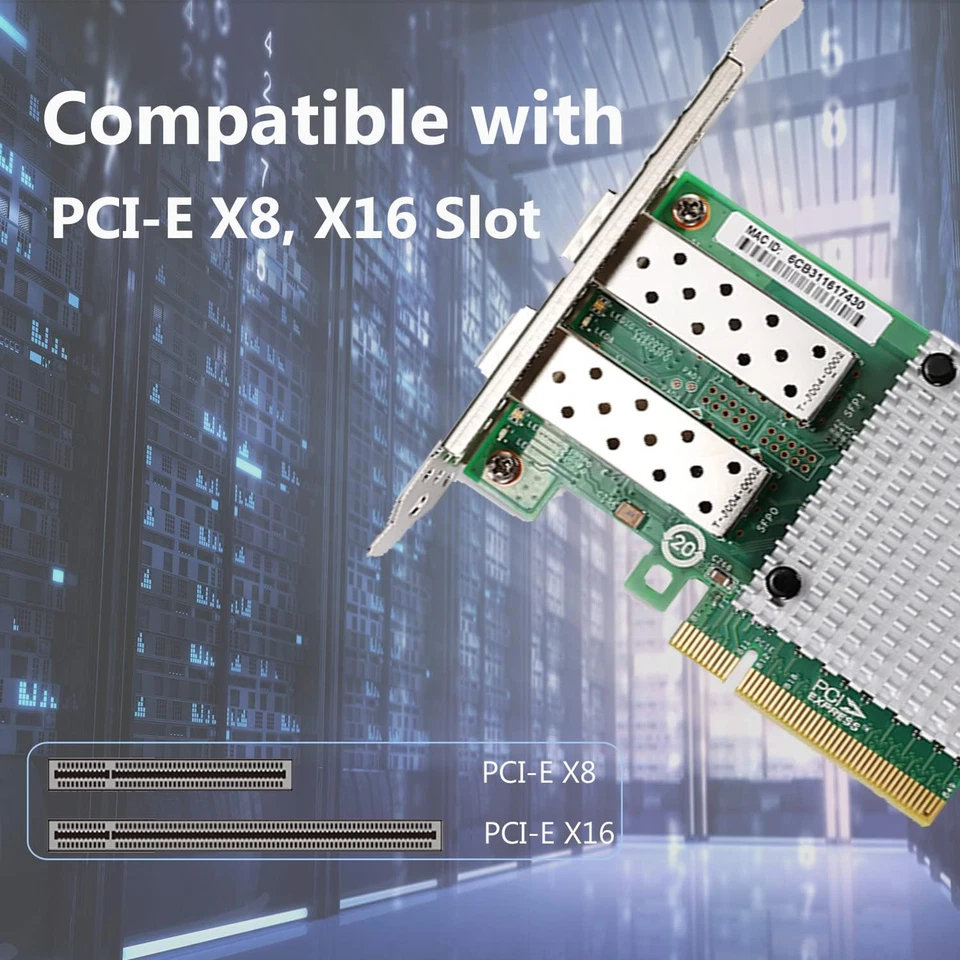 Scheda Di Rete PCI-E X8 Da 10 GB, Con Controller Ethernet Intel X710-BM2, Doppia - Immagine 3 di 4