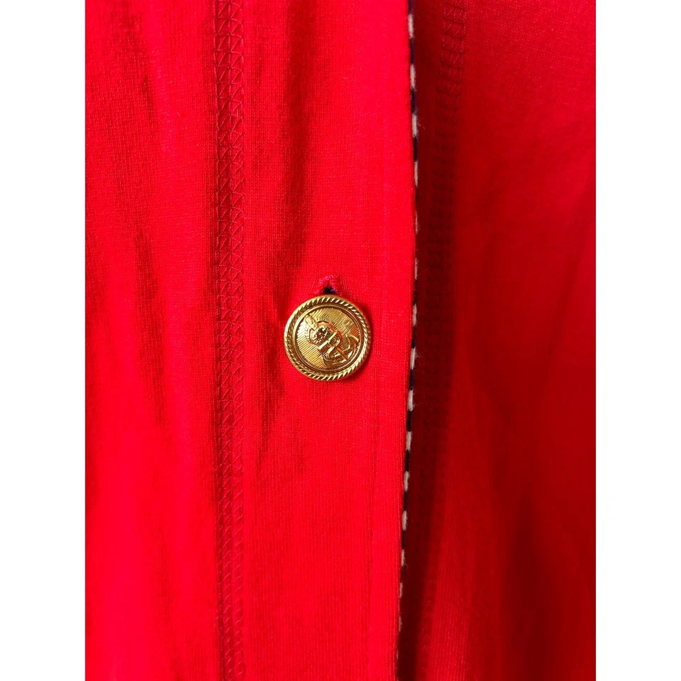 Vintage Speedo Red & Navy Stripe Hooded Swimsuit Cover-up Dress - Image 3 of 4