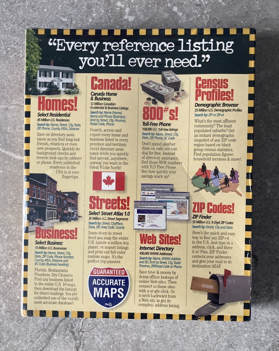 1997 MEGA RARE USA 250 MILLIONS LISTINGS DELUXE ON 11 CD ROMS BY