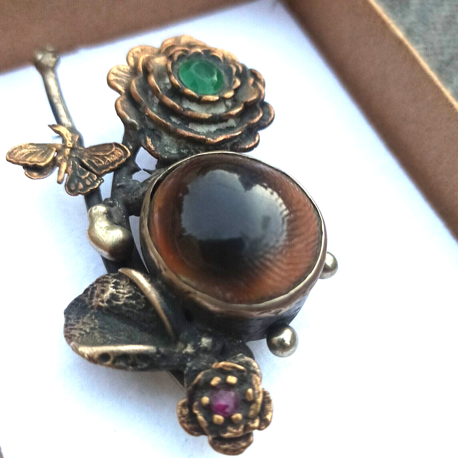 Artisan Ring Ruby Massive OOAK Chunky 3D Butterfl… - image 9