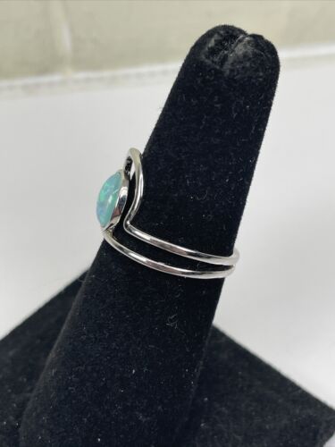 Vintage Metallic Bohemian “Pura Vida” Signed Blue Stone Ring Size 7 Jewelry - Picture 3 of 10