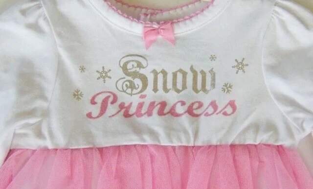 Christmas Baby Glam Tutu Dress 3M Bodysuit Pink Skirt Infant Snow Princess Tulle - Image 2 of 4
