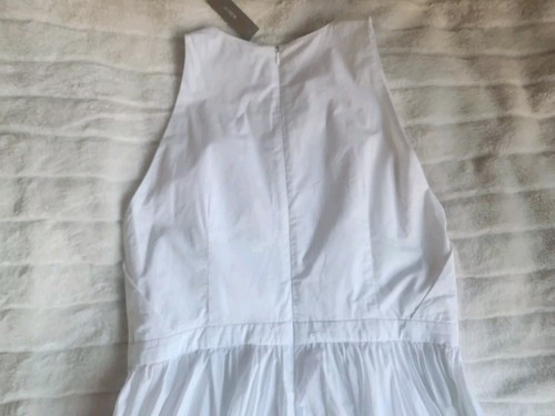 J.Crew High Neck Cotton Poplin Sleeveless Midi Dress White Size 10 NWT - Picture 9 of 11