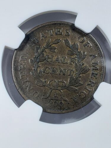 1804 Half Cent, Plain 4 No Stems- NGC VF30 *Beautiful Copper - Picture 3 of 4