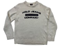 Vintage Ralph Lauren Polo Jeans Co Knit Sweater Cream Size XL RARE