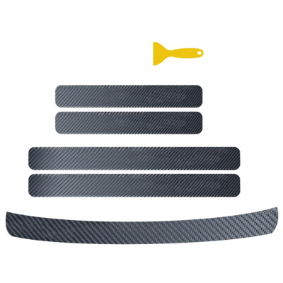 Scuff Cover Anti Scratch Sticker Protector Carbon Fiber For Car Door Plate Sill