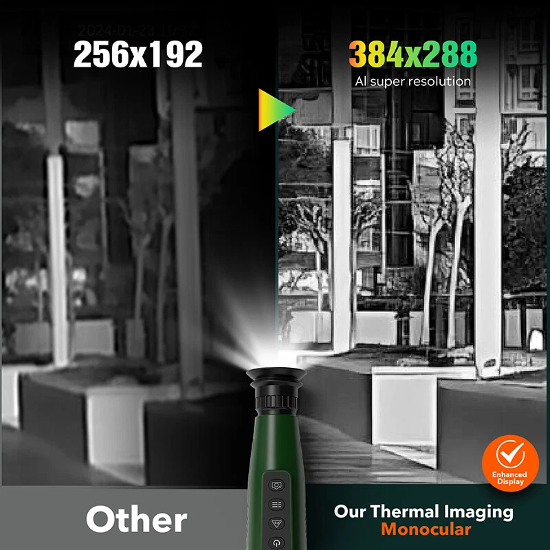 GTGUARD H3 Thermal Monocular Ai 384x288 50Hz 8x Zoom Micro-OLED Display Scope - Image 4 of 4